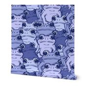 Hand-Drawn Frogs - Whimsical Animal Design for Baby Nursery Indigo (L)