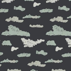 Sky Symphony: Dreamy Cloudscape Pattern, dark blue