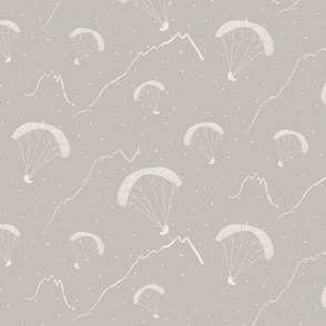 The joy and excitement of paragliding, grey