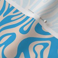 Abstract groovy surf waves - retro ocean design blue sand 