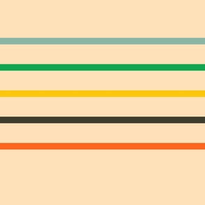 Horizontal-thin-lines-in-retro-orange-grey-green-blue-yellow-on-beige-XL-jumbo