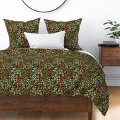 Geometric Wild Berry Botanical -  Brown - Medium Scale