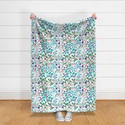 Geometric Wild Berry Botanical -  White - Mid Large Scale