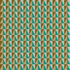 Small Geometric Brown And Teal Burlap Triangles