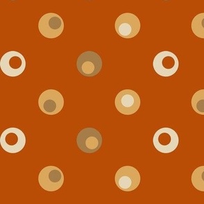 wonky polka dots, geometric, rust, burnt orange, apricot, brown, cream, fall