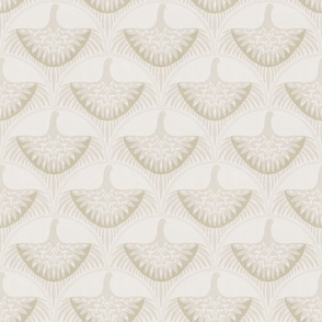 Flying bird shell textured linen
