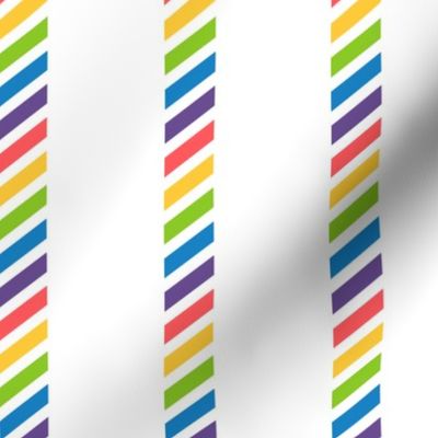 diagonal rainbow stripes on vertical stripes | large