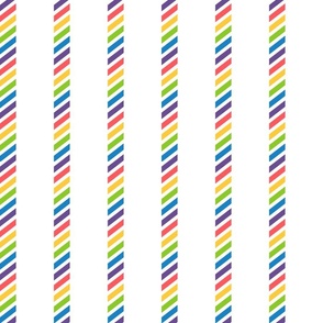 diagonal rainbow stripes on vertical stripes | large