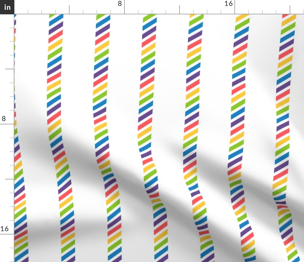 diagonal rainbow stripes on vertical stripes | large