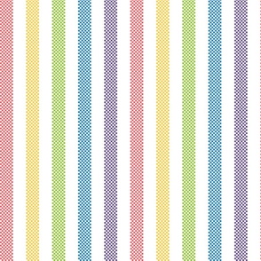 vertical rainbow ticking stripes | large