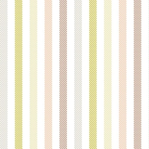 vertical ticking stripes in bright green and gray on white | large