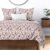 Medium, Moody Floral, Brown and Pink, Wallpaper, Fabric, Bedding