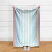 vertical ticking stripes in red, blue and white | large