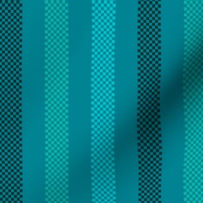  vertical ticking stripes greenish blue dark | large