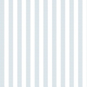 vertical ticking stripes fog blue on white