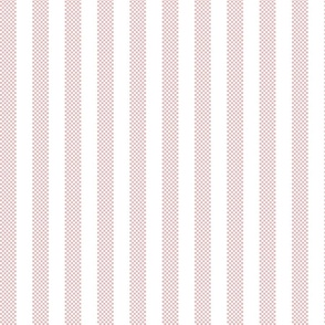vertical ticking stripes pink clay on white | large