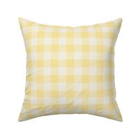 Twill Textured Gingham Check Plaid (1" squares) - Honeybee and Dove White  (TBS197)