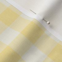 Twill Textured Gingham Check Plaid (1" squares) - Honeybee and Dove White  (TBS197)