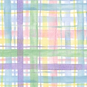 watercolor easter plaid 
