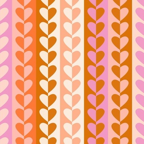 Heart Stripes - Multicolor Warm Pinks LG