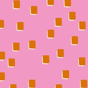 Square Paint Strokes - Pink Burnt Orange LG