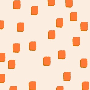 Square Paint Strokes - Cream Coral Burnt Orange LG