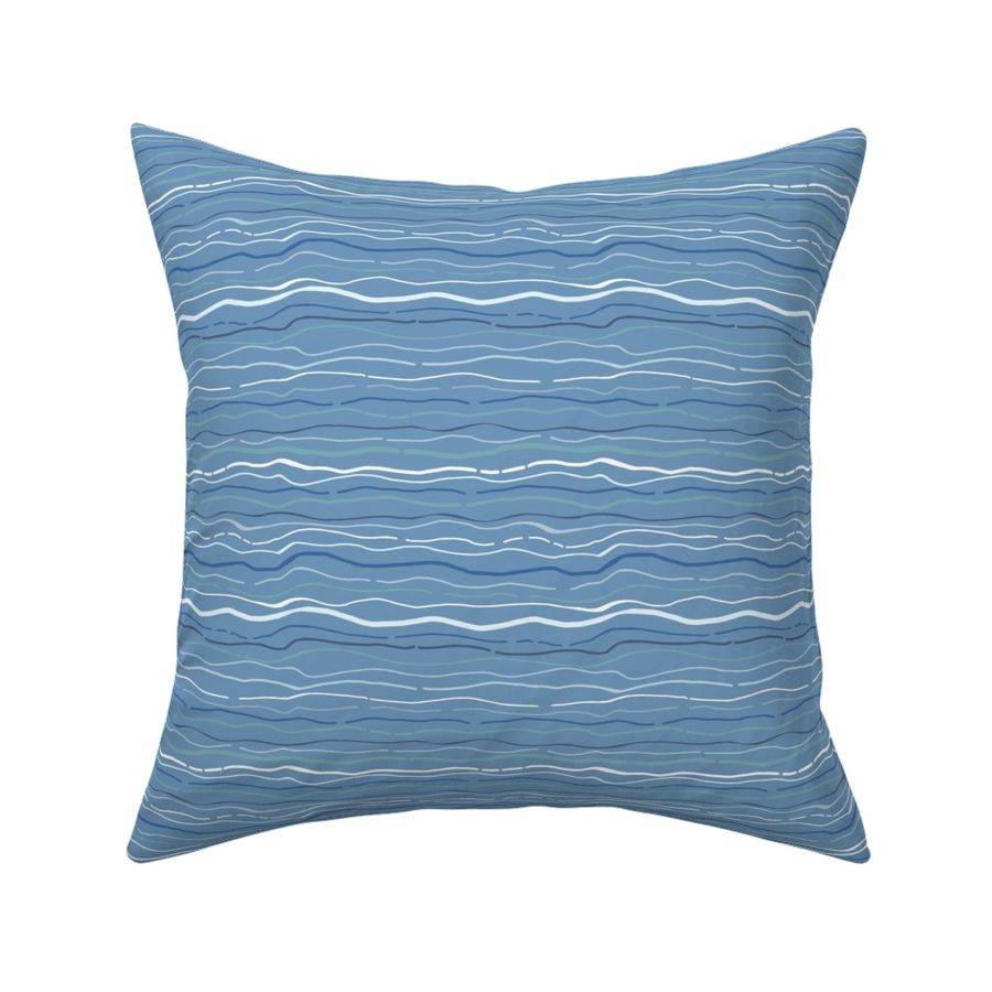 Wavy stripes on blue