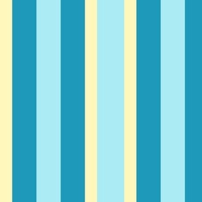 Awning Stripe - blue & yellow - wide