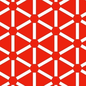 beach umbrella hexagon geometric red white normal
