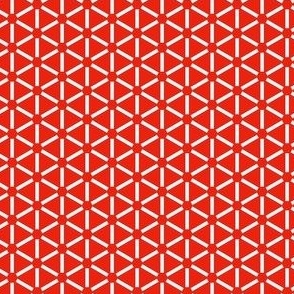 beach umbrella hexagon geometric red white small scale