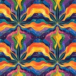 Psychedelic Rainbow Pot Leaf