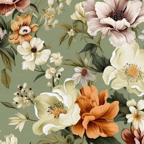 Olive Florals in LARGE