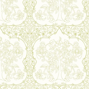 Tree of Life Chintz in Lime Green
