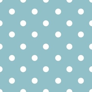 White Polka Dots on a Blue Background (large)