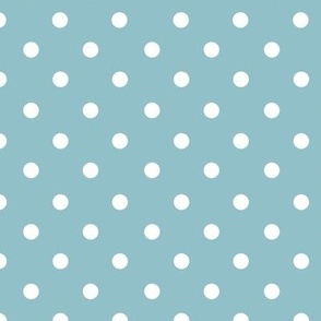 White Polka Dots on a Blue Background (medium)