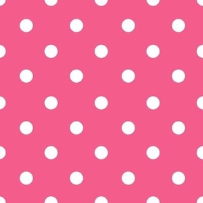 White Polka Dots on a Dark Pink Background (large)