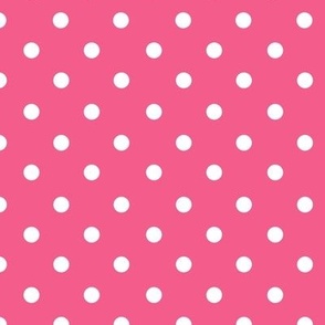 White Polka Dots on a Dark Pink Background (medium)