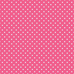 White Polka Dots on a Dark Pink Background (x small)