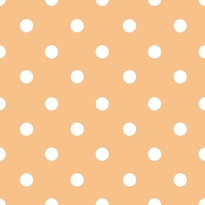White Polka Dots on a Peach Background (large)