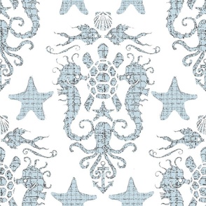 Damask in Soft Blue