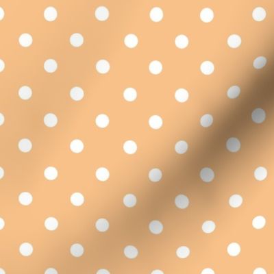 White Polka Dots on a Peach Background (medium)