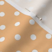 White Polka Dots on a Peach Background (medium)