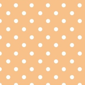 White Polka Dots on a Peach Background (medium)