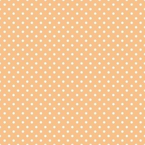 White Polka Dots on a Peach Background (x small)