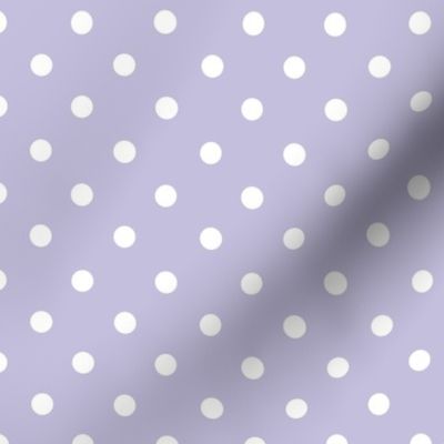 White Polka Dots on a Purple Lilac Background (medium)