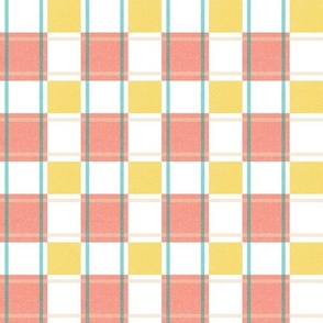 Easter Picnic Plaid, Coral and Yellow