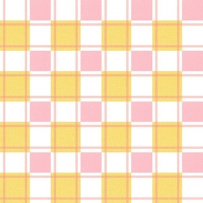 Easter Picnic Plaid, Pink and Yellow