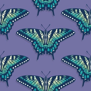 Swallowtails on Purple