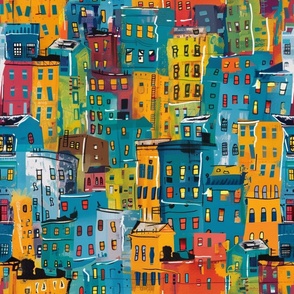 Urban Tapestry Abstract Cityscape