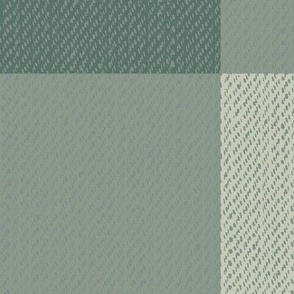 Twill Textured Gingham Check Plaid (6" squares) - Jack Pine on Wind Chime Pale Green  (TBS197)